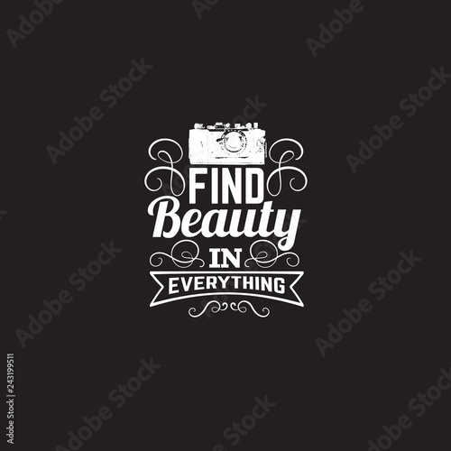 Quote typographical background about photography with illustration of camera in hand drawn sketch style. Template for card poster and banner in vintage style. Vintage  texture.