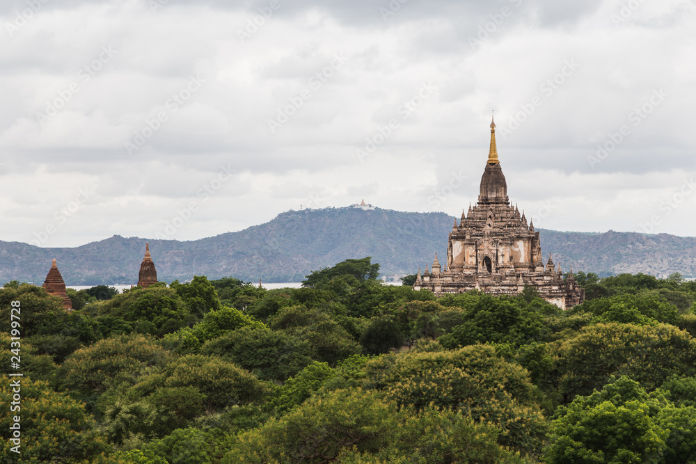 Panoramic view of Thatbyinnyu Temple in Bagan, Myanmar