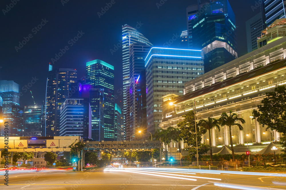 Traffic road Singapore Downtown Core
