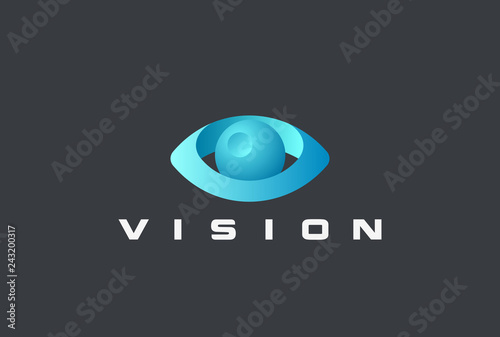 Eye Logo Vision 3D vector. Video Photo Optic Lens Virtual icon