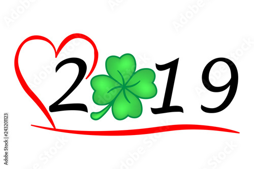 Herzliches Jahr 2019 mit Glück