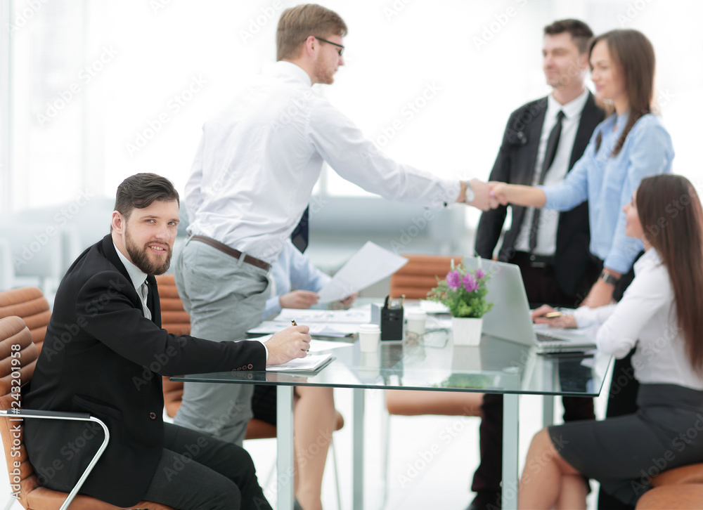 businessman and business team discussing business issues businessman and business team discussing business issues