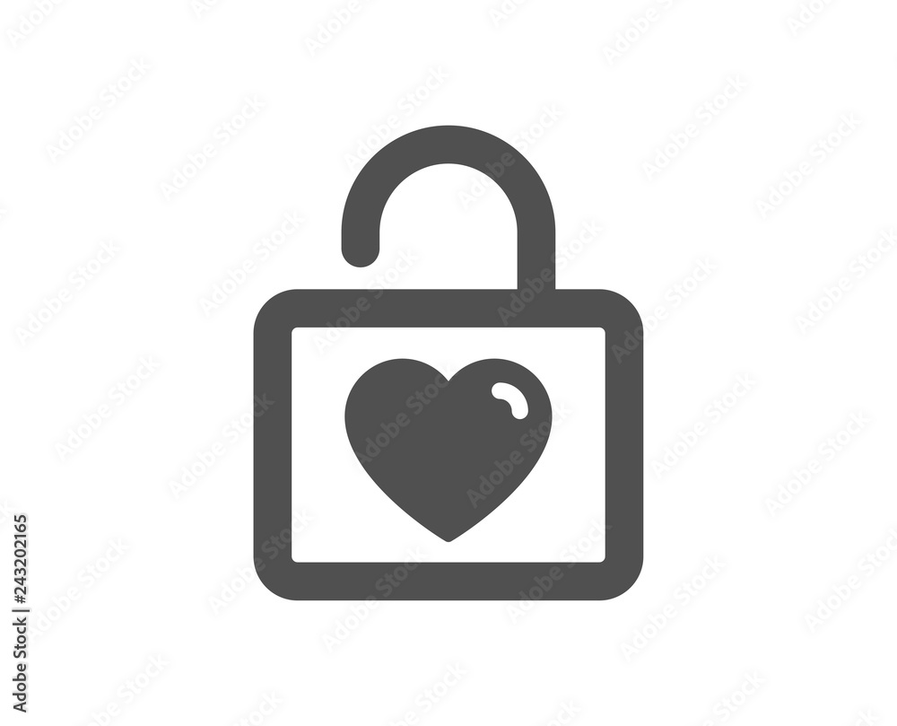Locker with Heart icon. Love symbol. Valentines day or Wedding sign. Quality design element. Classic style icon. Vector Locker with Heart icon. Love symbol. Valentines day or Wedding sign. Quality design element. Classic style icon. Vector