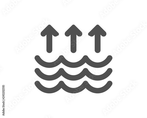 Evaporation icon. Global warming sign. Waves symbol. Quality design element. Classic style icon. Vector