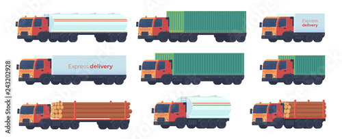 Set of lorry truck for a logistics company for land transportation