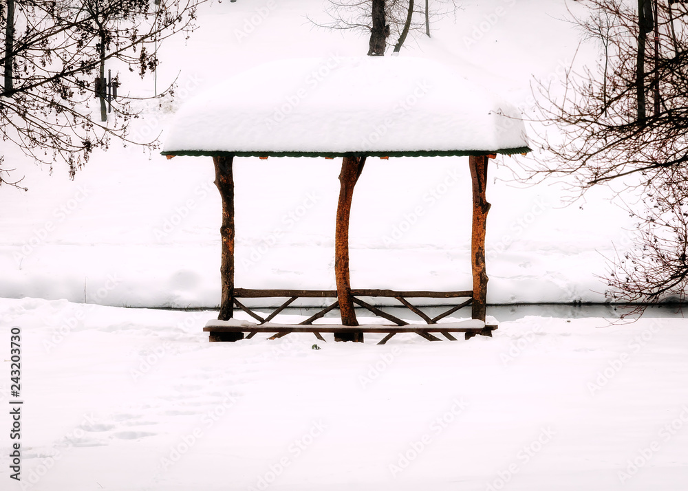 bench in winter park bench in winter park