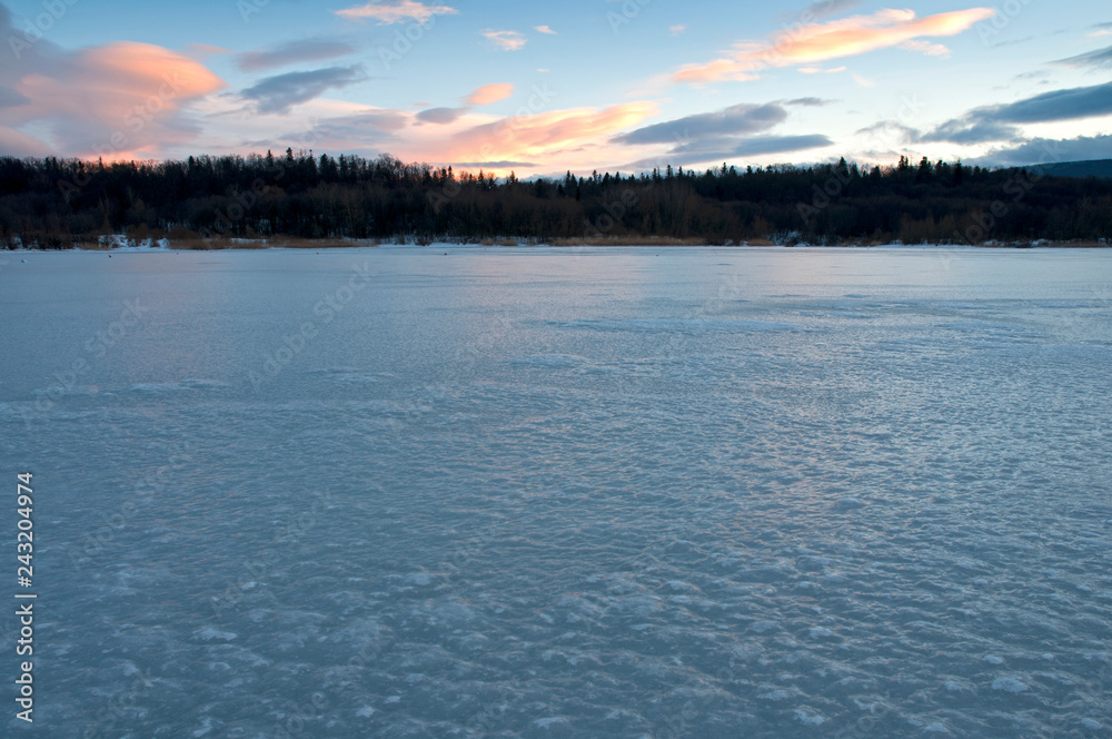 lake, winter, snow, landscape, sunset, nature, blue, water, evening, beautiful, background, crater, outdoor, white, night, forest, cold, sunrise, sky, ice, beauty, scene, scenic, dusk, view, reflectio