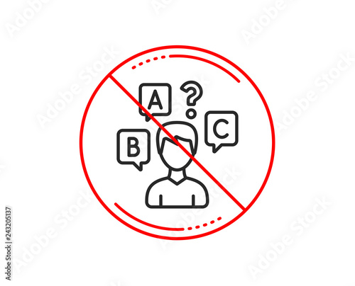 Wallpaper Mural No or stop sign. Quiz test line icon. Select answer sign. Business interview symbol. Caution prohibited ban stop symbol. No  icon design.  Vector Torontodigital.ca