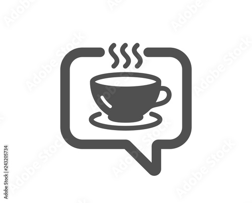 Hot coffee icon. Tea drink sign. Cafe symbol. Quality design element. Classic style icon. Vector