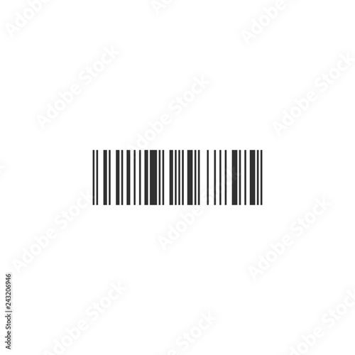 Simple black barcode icon. ...