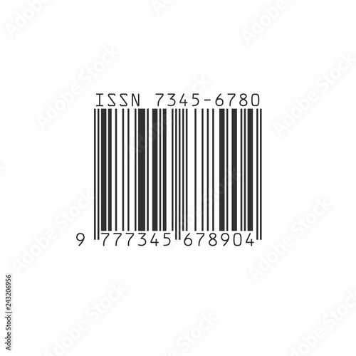 Simple black barcode icon. ...