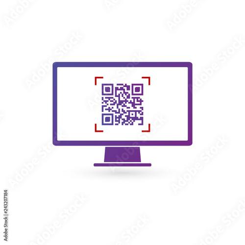 Qr code on the screen of co...