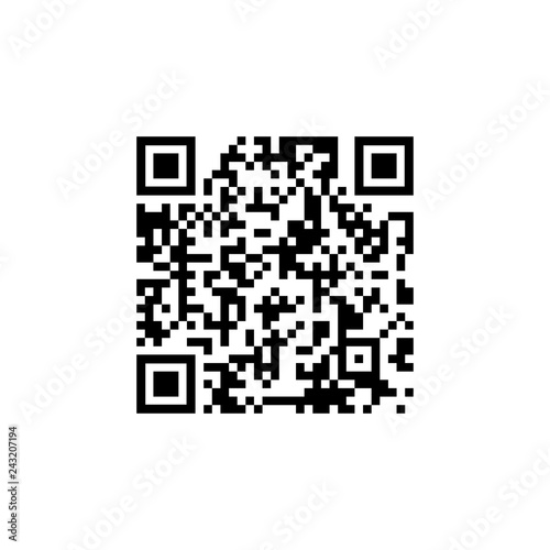 Sample qr code icon, Vector illustration isolated on white background.