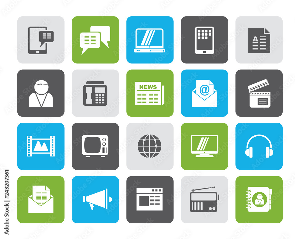 Connection, communication and technology icons - vector icon set Connection, communication and technology icons - vector icon set