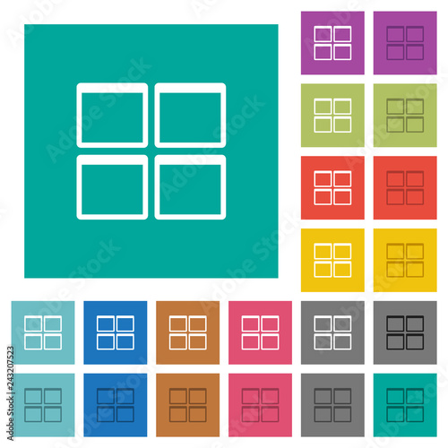 Admin dashboard panels square flat multi colored icons
