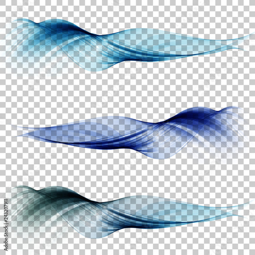 Abstract colourful wave isolated on transparent background.