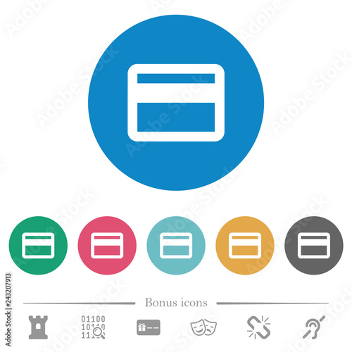 Single credit card flat round icons photo