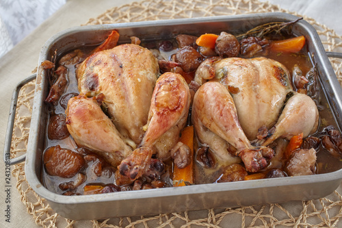 Chicken stuffed with chestnuts