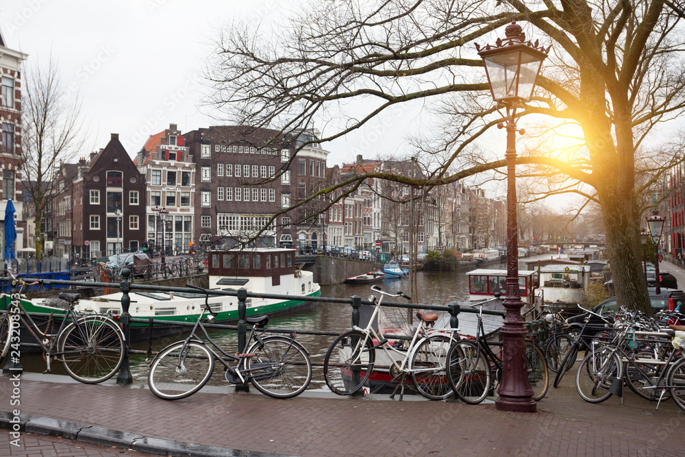 beautiful streets  in the amsterdam