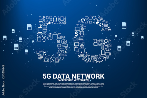 5G Data technology from online function icon. Concept for mobile telecommunication global network.