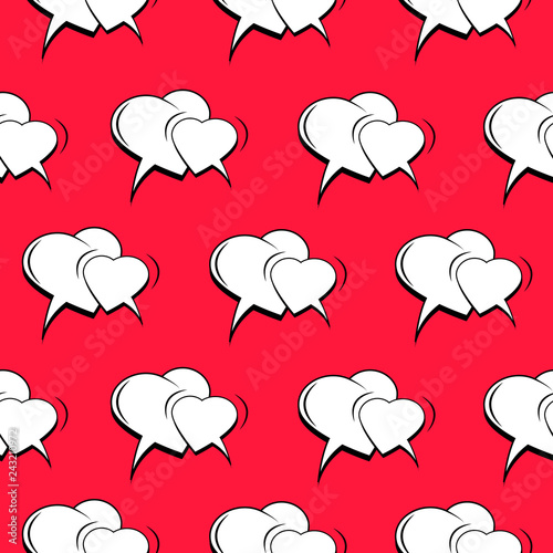 Comic romantic and amorous seamless pattern