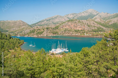 Incredible experience. Able to walk on the sea here. You can walk on sand dunes in the sea at Orhaniye, Kizkumu. Marmaris, Turkey photo