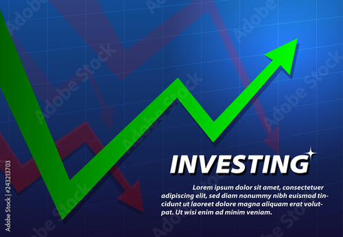 Turnaround investing background, vector art