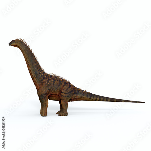Alamosaurus Dinosaur Side Profile - Alamosaurus was a titanosaur sauropod herbivorous dinosaur that lived in North America during the Cretaceous Period. © Catmando