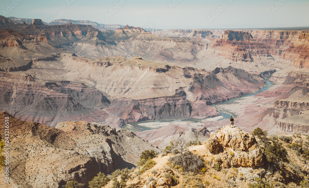 Hiker in Grand Canyon National Park, Arizona, USA
