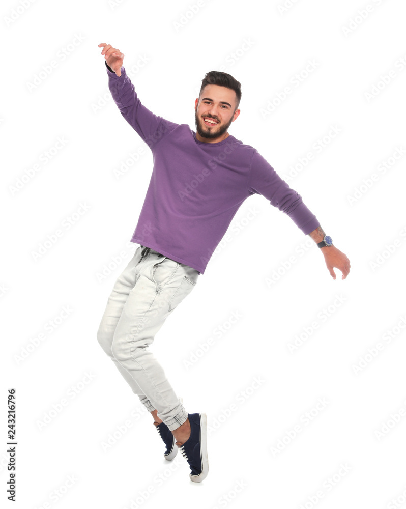 Handsome young man posing on white background Handsome young man posing on white background