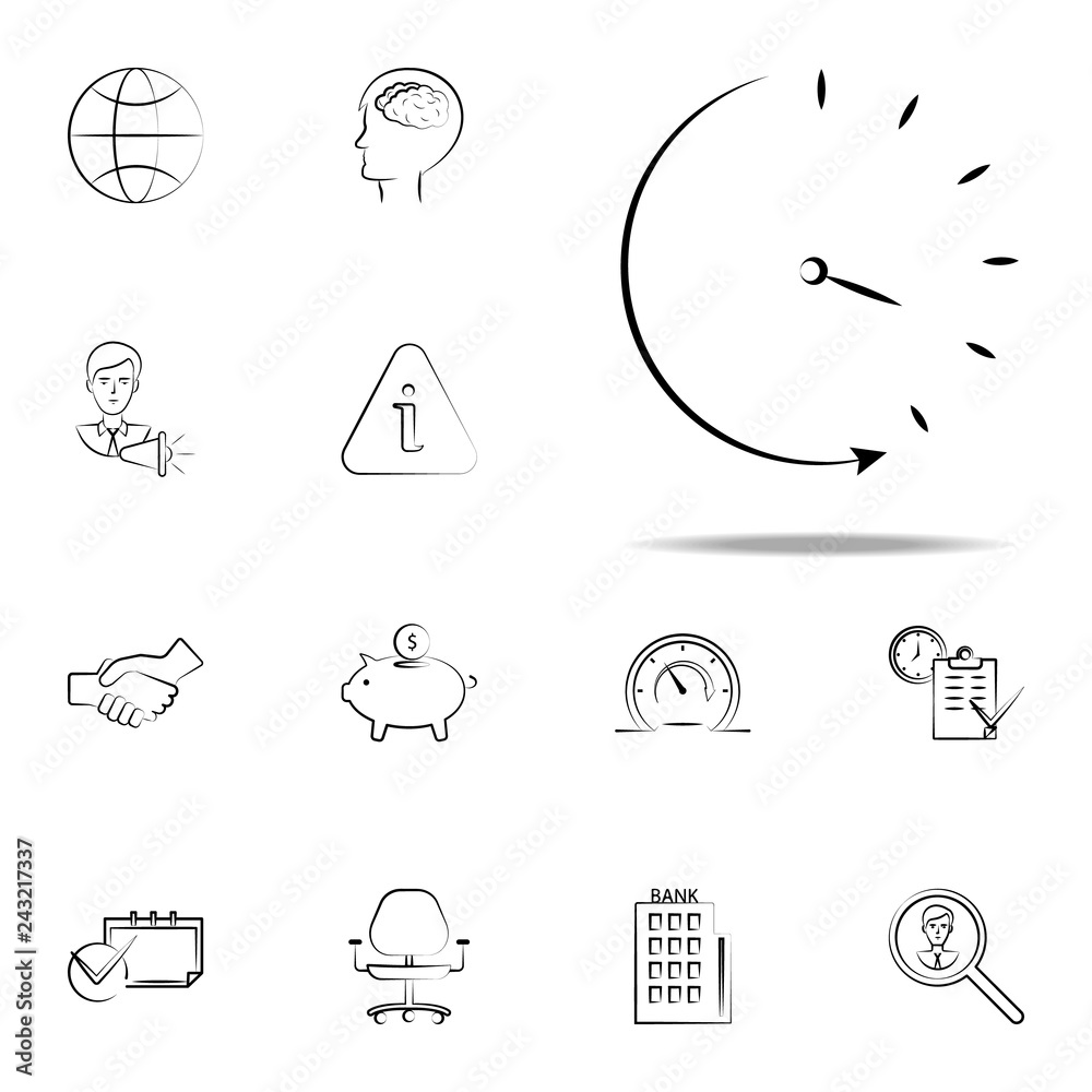 Fototapeta premium time, business hand drawn icon. business icons universal set for web and mobile