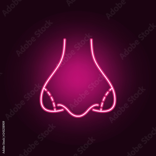 Nose esthetic surgery icon. Elements of anti agies in neon style icons. Simple icon for websites, web design, mobile app, info graphics