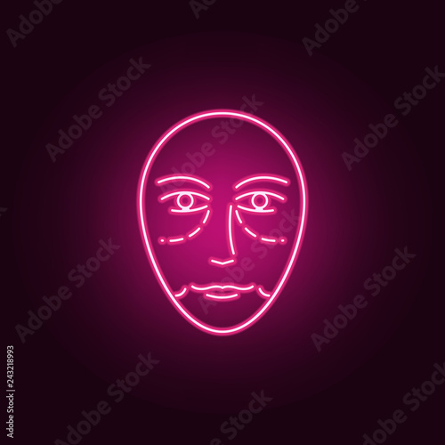 Antiaging face Botox icon. Elements of anti agies in neon style icons. Simple icon for websites, web design, mobile app, info graphics