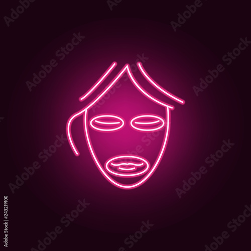Mask beauty antiaging icon. Elements of anti agies in neon style icons. Simple icon for websites, web design, mobile app, info graphics