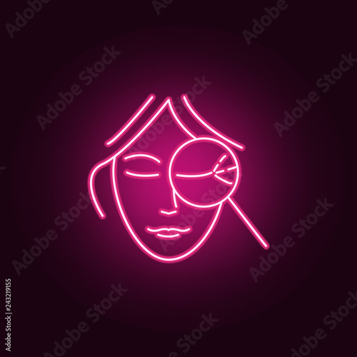 Beauty cosmetic antiaging icon. Elements of anti agies in neon style icons. Simple icon for websites, web design, mobile app, info graphics