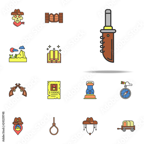 cowboy knife colored icon. Wild West icons universal set for web and mobile