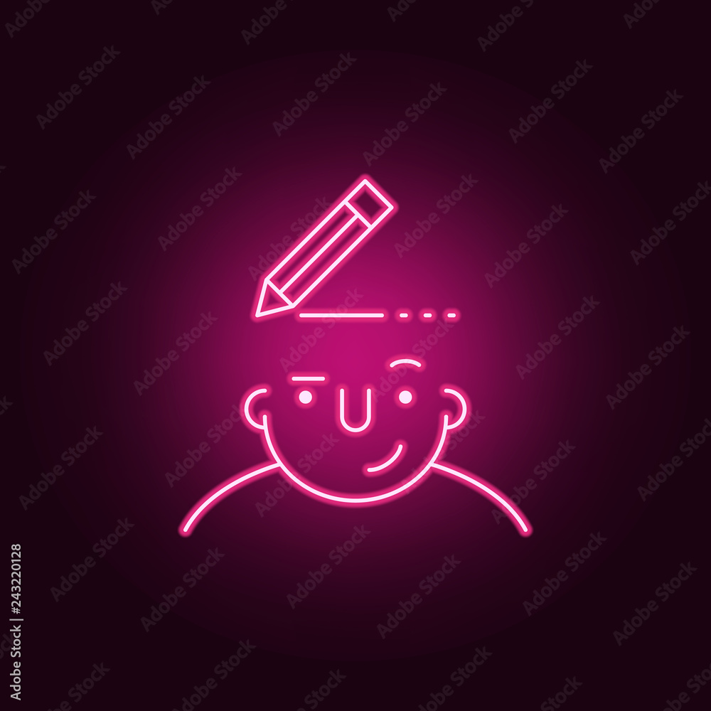 draw on mind icon. Elements of What is in your mind in neon style icons. Simple icon for websites, web design, mobile app, info graphics