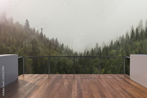 Billede på lærred Balcony view of  mountains