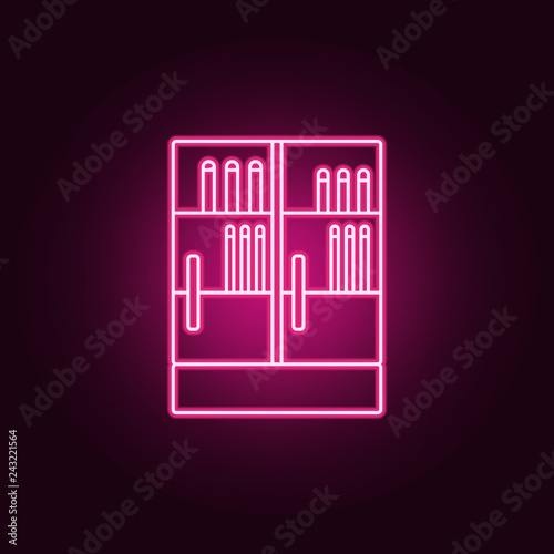 fridge with drinks outline icon. Elements of Mall Shopping center in neon style icons. Simple icon for websites, web design, mobile app, info graphics