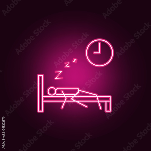 oversleep work outline icon. Elements of Lazy in neon style icons. Simple icon for websites, web design, mobile app, info graphics