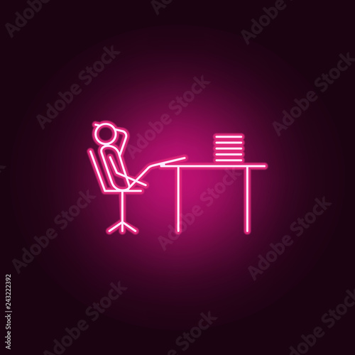 dally at work outline icon. Elements of Lazy in neon style icons. Simple icon for websites, web design, mobile app, info graphics