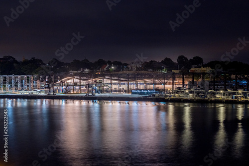 cruise ship passenger terminal at night © Tim