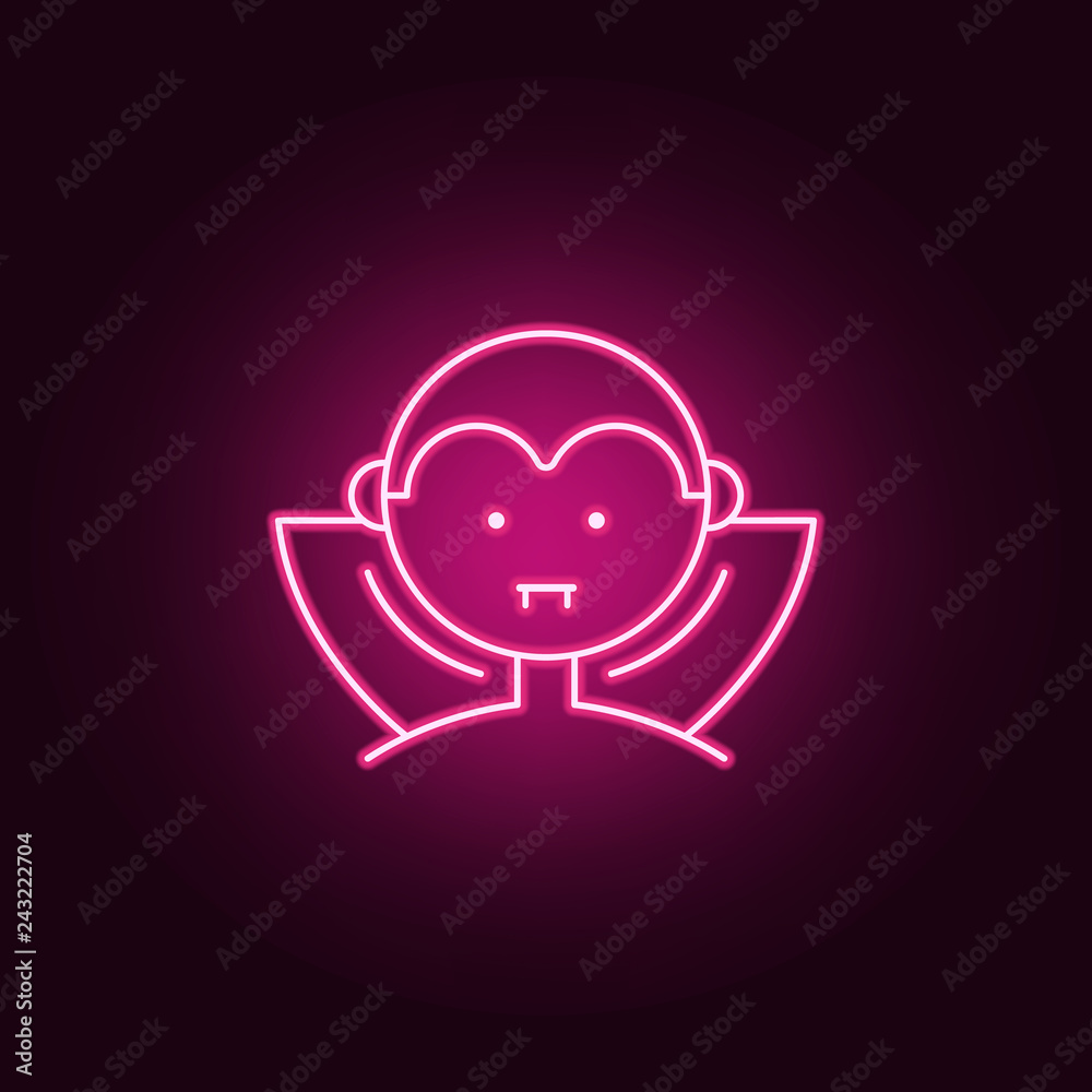 Dracula vampire icon. Elements of Halloween in neon style icons. Simple icon for websites, web design, mobile app, info graphics