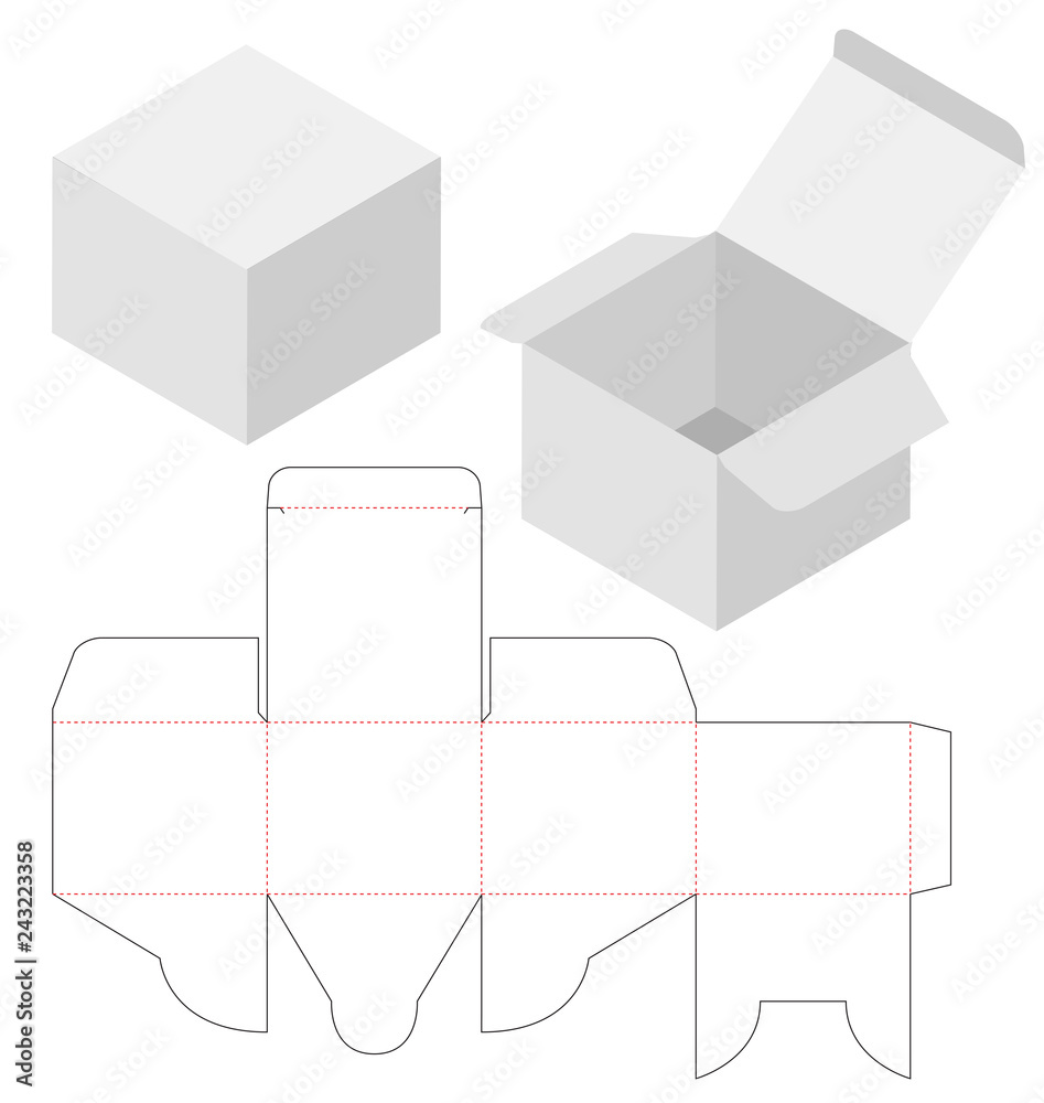 Box packaging die cut template design. 3d mock-up Box packaging die cut template design. 3d mock-up
