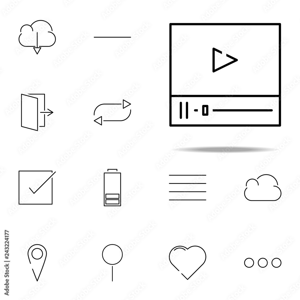 media player icon. web, minimalistic icons universal set for web and mobile media player icon. web, minimalistic icons universal set for web and mobile