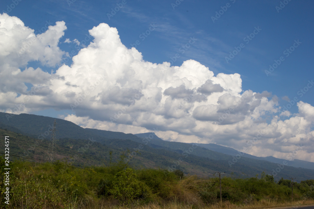 Landscape of Mountain against cloudy sky