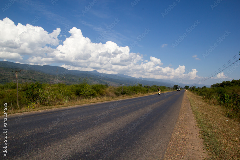 Landscape of Mountain and Road against cloudy sky