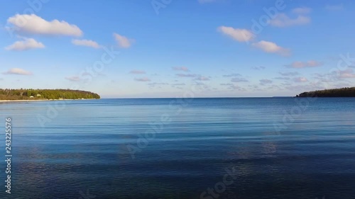Flight over Blue Water