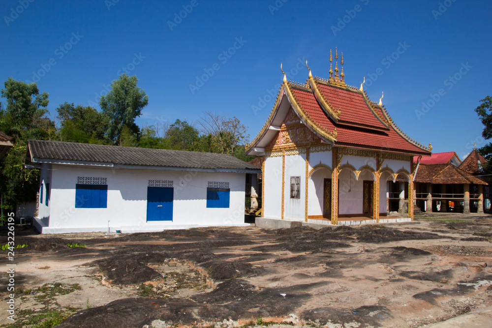 Wat Pra Bat Temple, it is in middle of Laos
