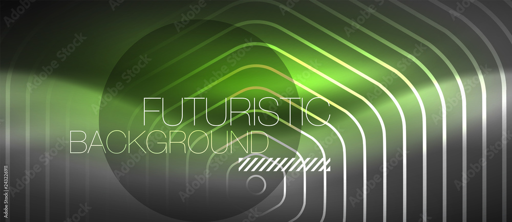 Black and glowing color lines neon design, magin techno template background Black and glowing color lines neon design, magin techno template background